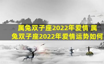 属兔双子座2022年爱情 属兔双子座2022年爱情运势如何